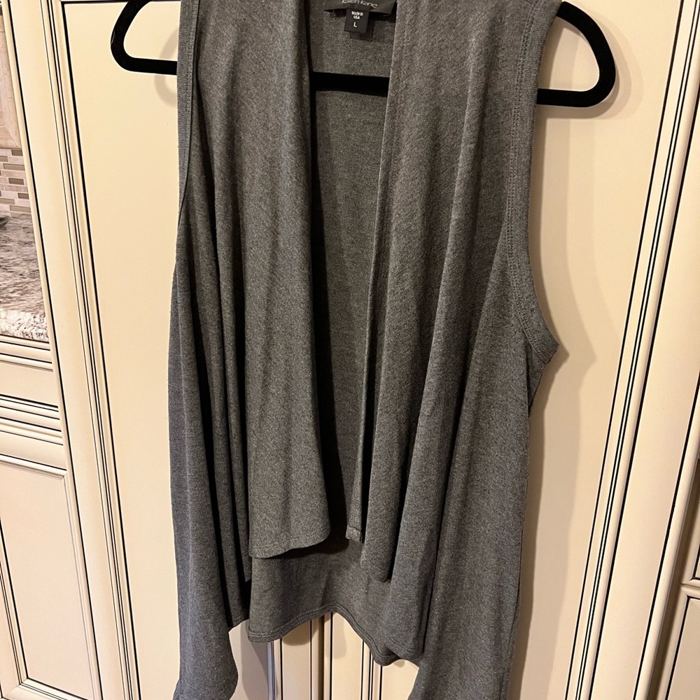 Karen Kane Charcoal Open Vest